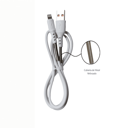 Cable USB a Lightning TIME 1 metro Mallado con Punta Reforzada
