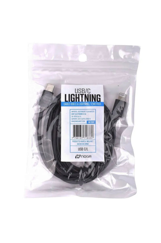 Cable USB-C a Lightning NOGA 1.8 metros Negro