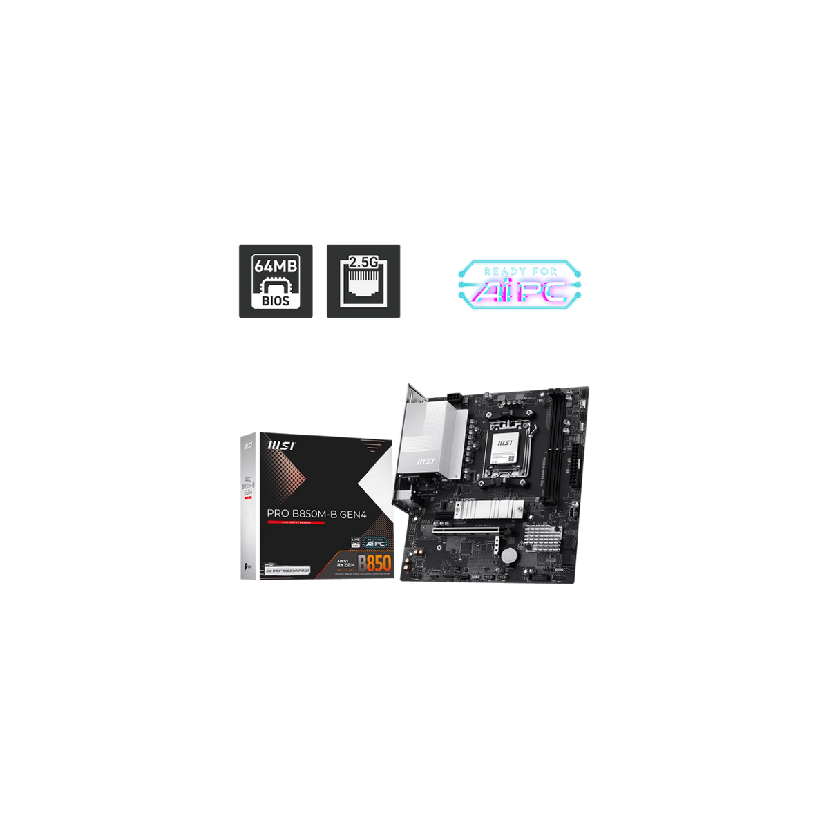 Motherboard MSI PRO B850M-B GEN4 AM5 DDR5