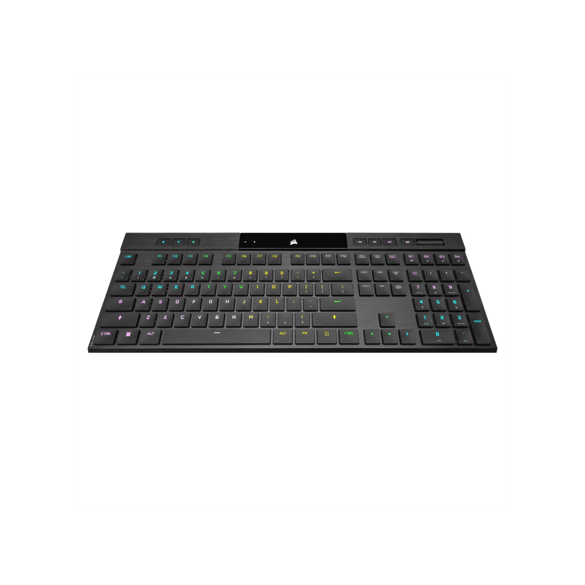 Teclado gamer Corsair RGB ultradelgado K100 AIR WIRELESS CHERRY MX Ultra Low Profile