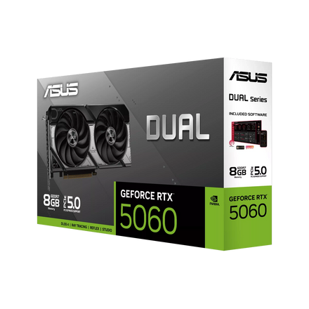 Placa de Video ASUS NVIDIA GeForce DUAL RTX5060 O8GB GDDR7 OC Edition