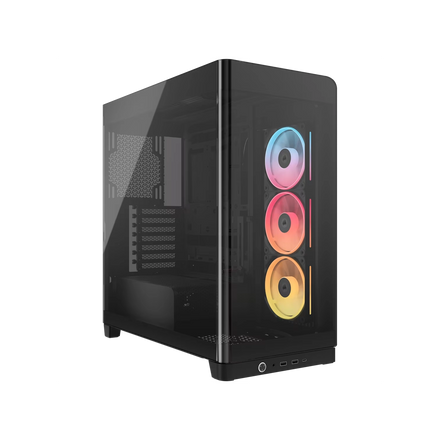 Gabinete CORSAIR FRAME 4500X LX-R RGB iCUE LINK Mid Tower de cristal panorámico Negro