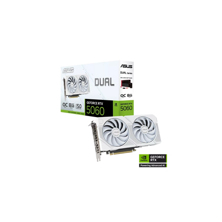Placa de Video ASUS NVIDIA GeForce DUAL RTX5060 O8GB WHITE