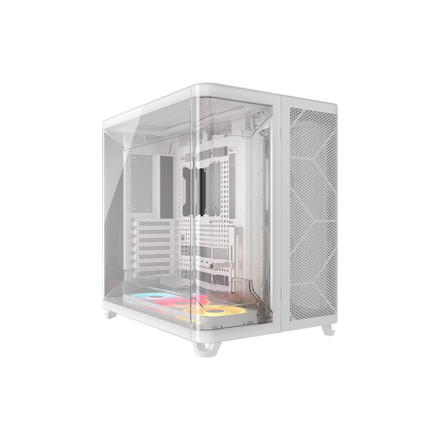Gabinete CORSAIR AIR 5400 LX-R RGB iCUE LINK Mid Tower con triple cámara Blanco