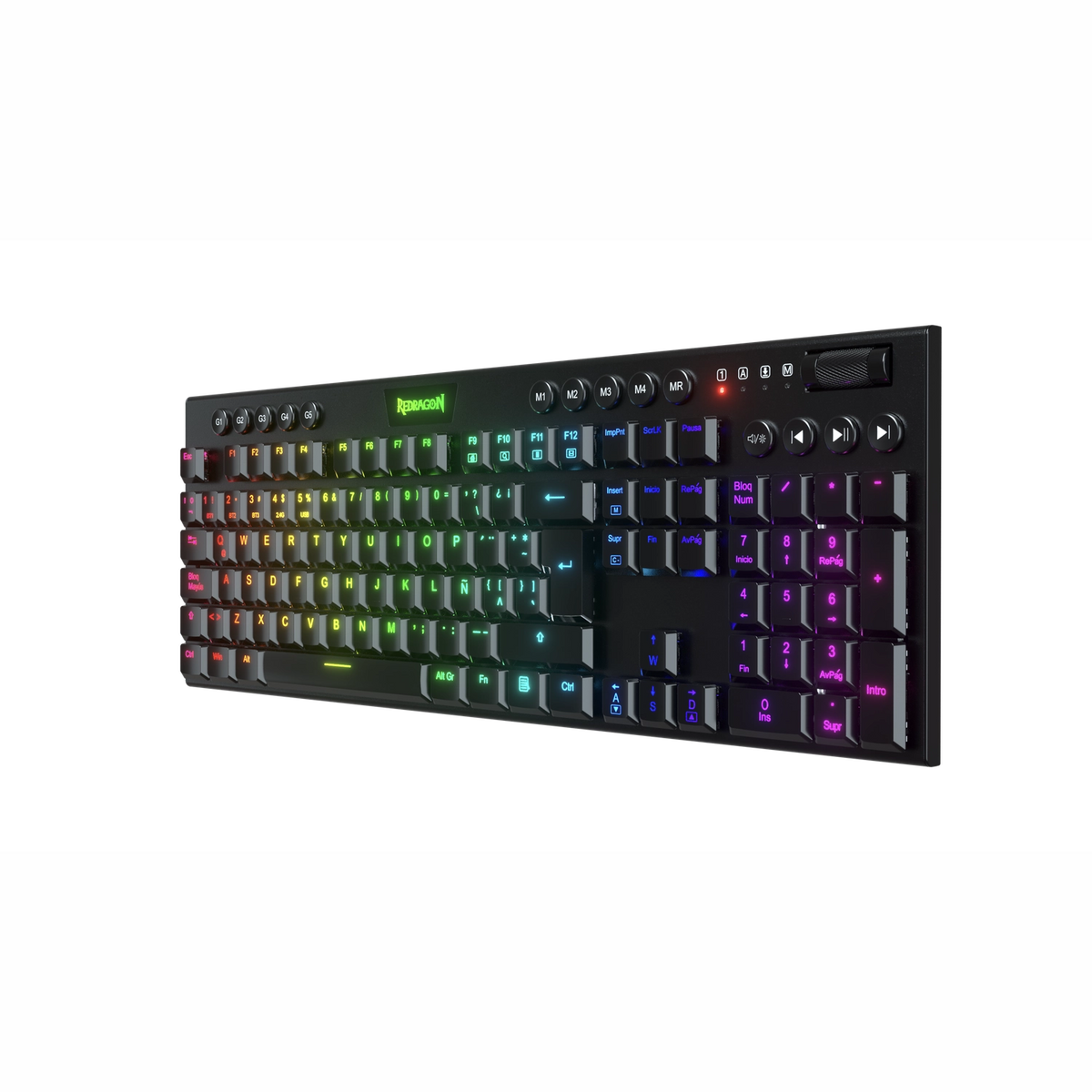 Teclado Inalámbrico Redragon Horus RGB K618 Negro