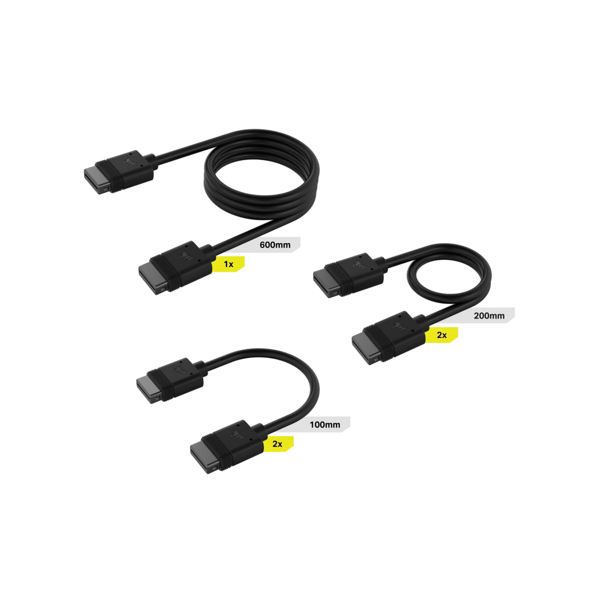 Cable CORSAIR iCUE LINK Kit x5 conector derecho negro