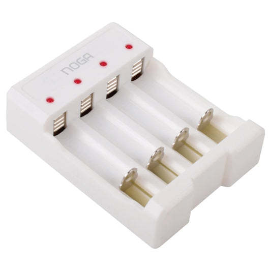 Cargador de Pilas NOGA USB – Carga hasta 4 Pilas AA/AAA Recargables