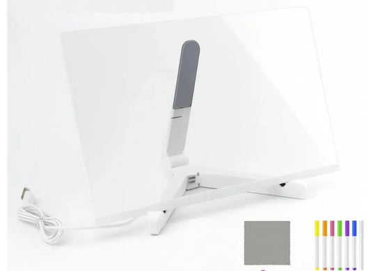 Pizarra LED Luminosa 15x15cm Compacta con Marcadores - Formato Cuadrado