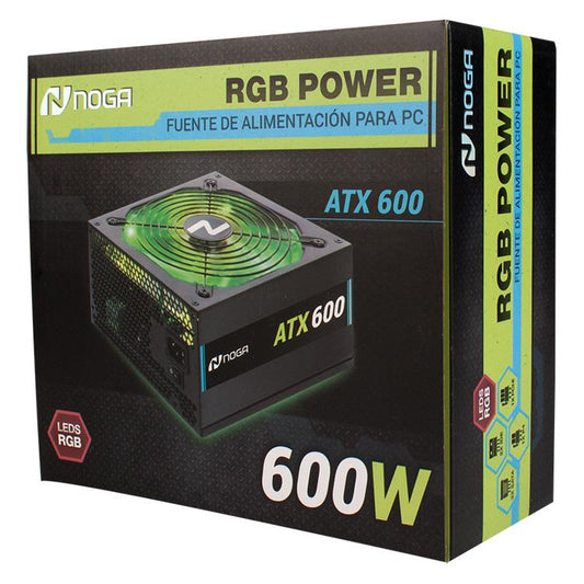 Fuente de PC Noga 600W RGB con Cable Power