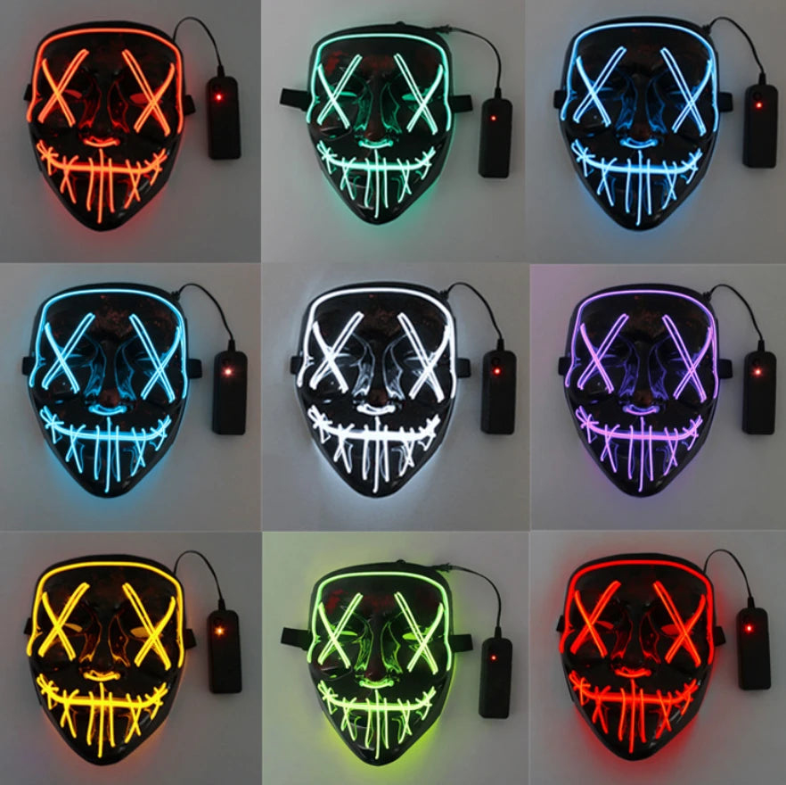 Máscara LED de Colores - Iluminación RGB para Fiestas