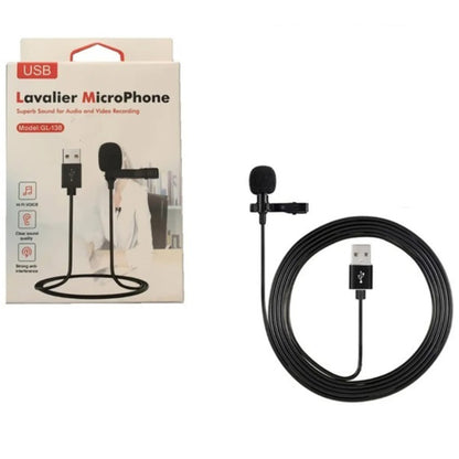 Micrófono Corbatero USB GL-138 - Clip de Solapa para PC