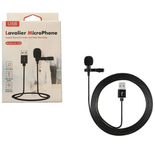 Micrófono Corbatero USB GL-138 - Clip de Solapa para PC