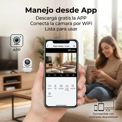 Cámara IP NOGA 360° WiFi 2.4GHz con Audio y Visión Nocturna