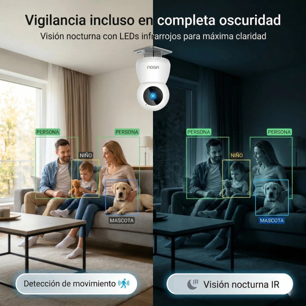 Cámara IP NOGA 360° WiFi 2.4GHz 480p Interior