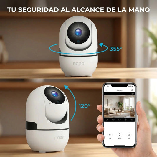 Cámara IP NOGA 360° WiFi 2.4GHz con Audio y Visión Nocturna