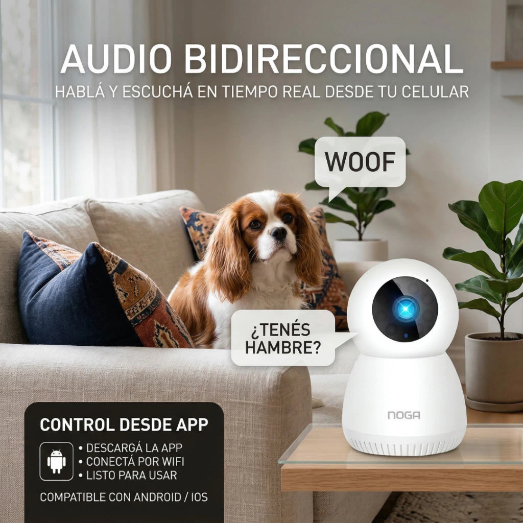 Cámara IP NOGA 360° WiFi 2.4GHz 480p Interior
