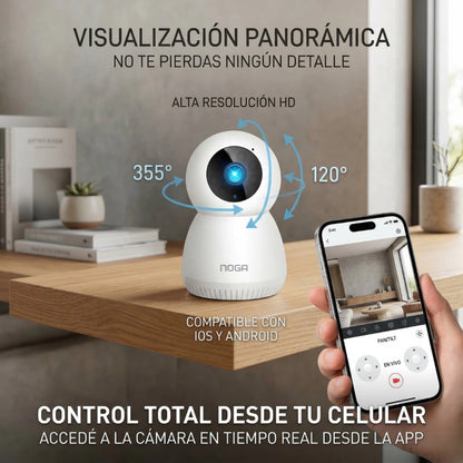 Cámara IP NOGA 360° WiFi 2.4GHz 480p Interior