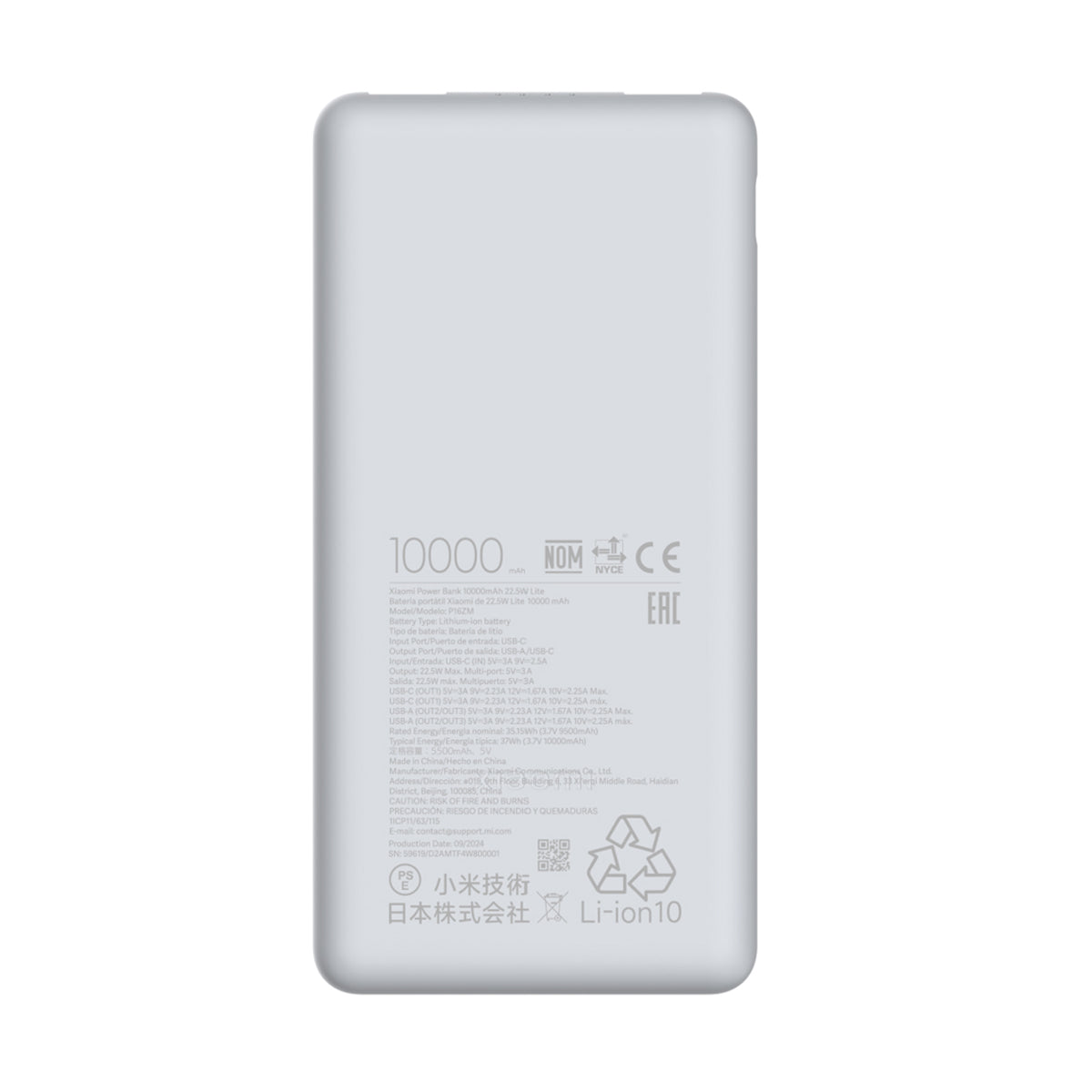 Xiaomi Power Bank 10000mAh 22.5W Lite | Carga Rápida