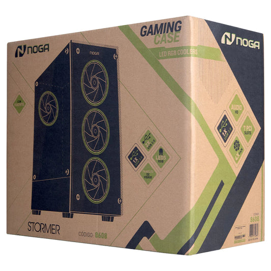 Gabinete Gamer RGB Noga 8608 con Fuente 600W y Coolers RGB