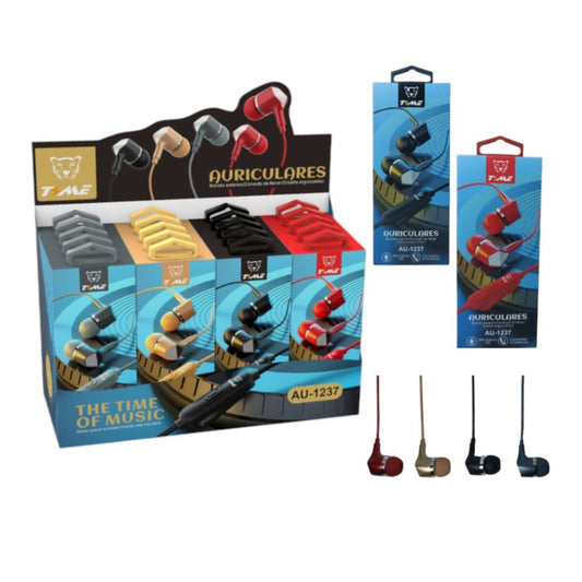 Auriculares Intrauditivos con Manos Libres Time — Blanco y Rojo