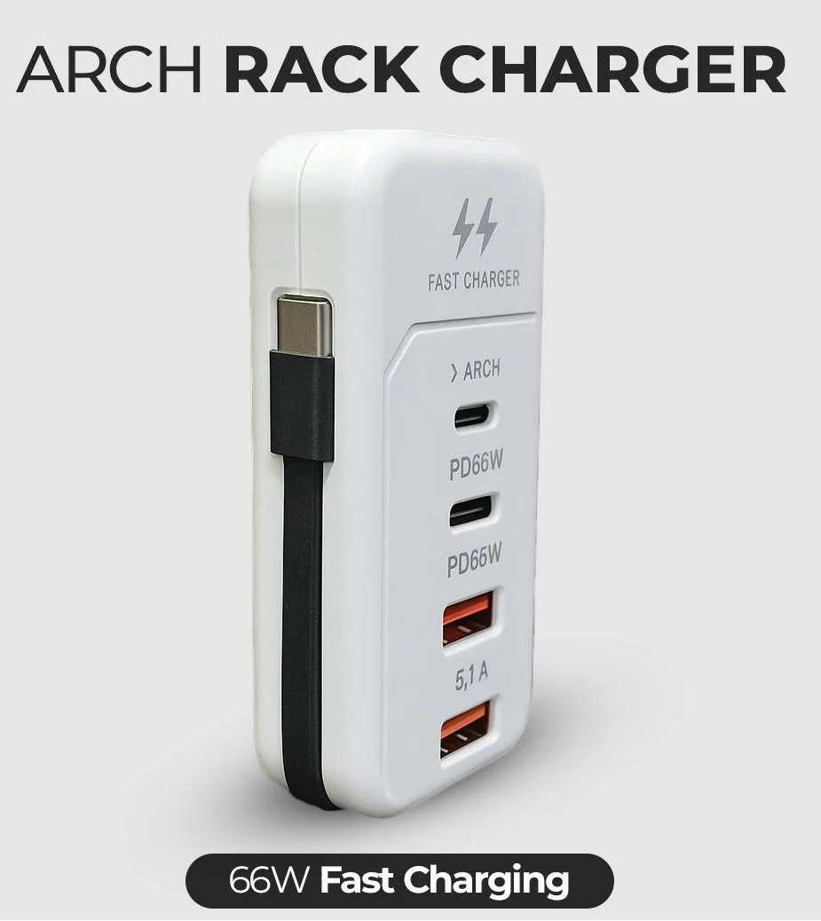 Zapatilla Eléctrica con USB y USB-C 220V - 4 Puertos de Carga