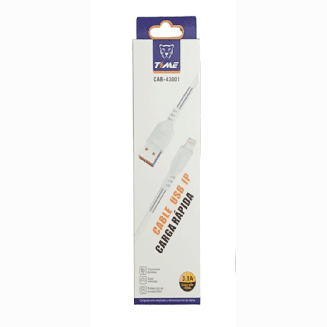 Cable USB a Lightning TIME 1 metro Mallado con Punta Reforzada