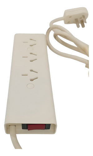 Zapatilla Eléctrica 3 Tomas 220V 10A con Cable 1.5m