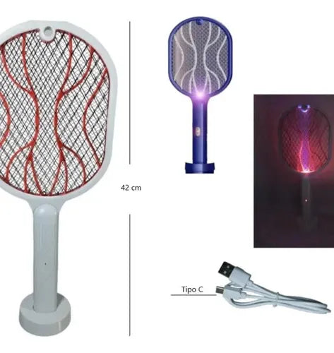 Raqueta Mata Insectos Eléctrica Recargable