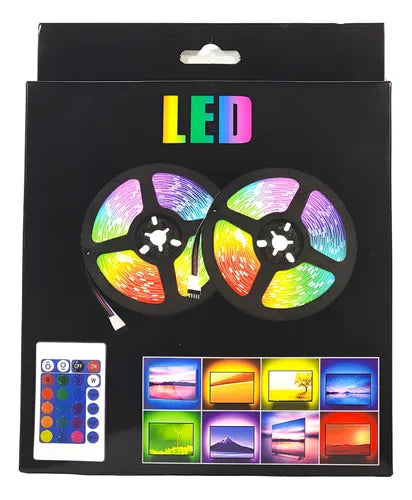 Tira de Luces LED USB 3m con Control Remoto - 60 LEDs RGB