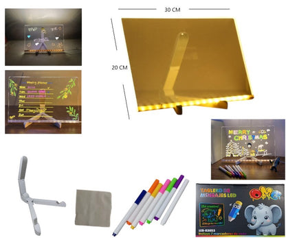 Pizarra LED Luminosa 20x30cm con Marcadores - Mensajes que Brillan