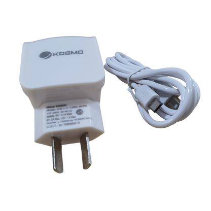 Cargador KOSMO Turbo 3.1A Micro USB – Carga Rápida para Android