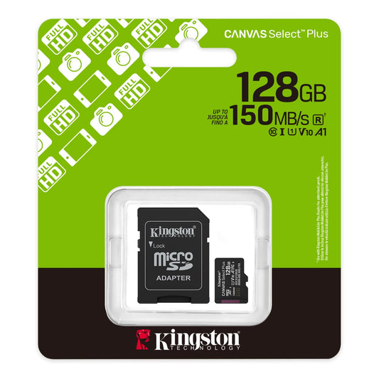 Memoria Micro SD Kingston 128GB DTX - 150MB/s con Adaptador SD