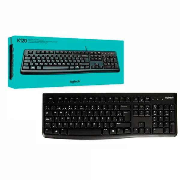 Teclado Logitech K120 USB Español Resistente Derrames PC Notebook