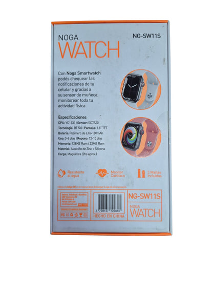 Smartwatch Noga NG-SW11 Bluetooth con Carga Magnética + 2 Mallas Extra