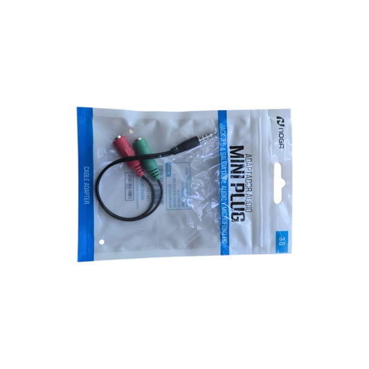 Adaptador Splitter 3.5mm Macho a 2x 3.5mm Hembra NOGA – PC a PS4