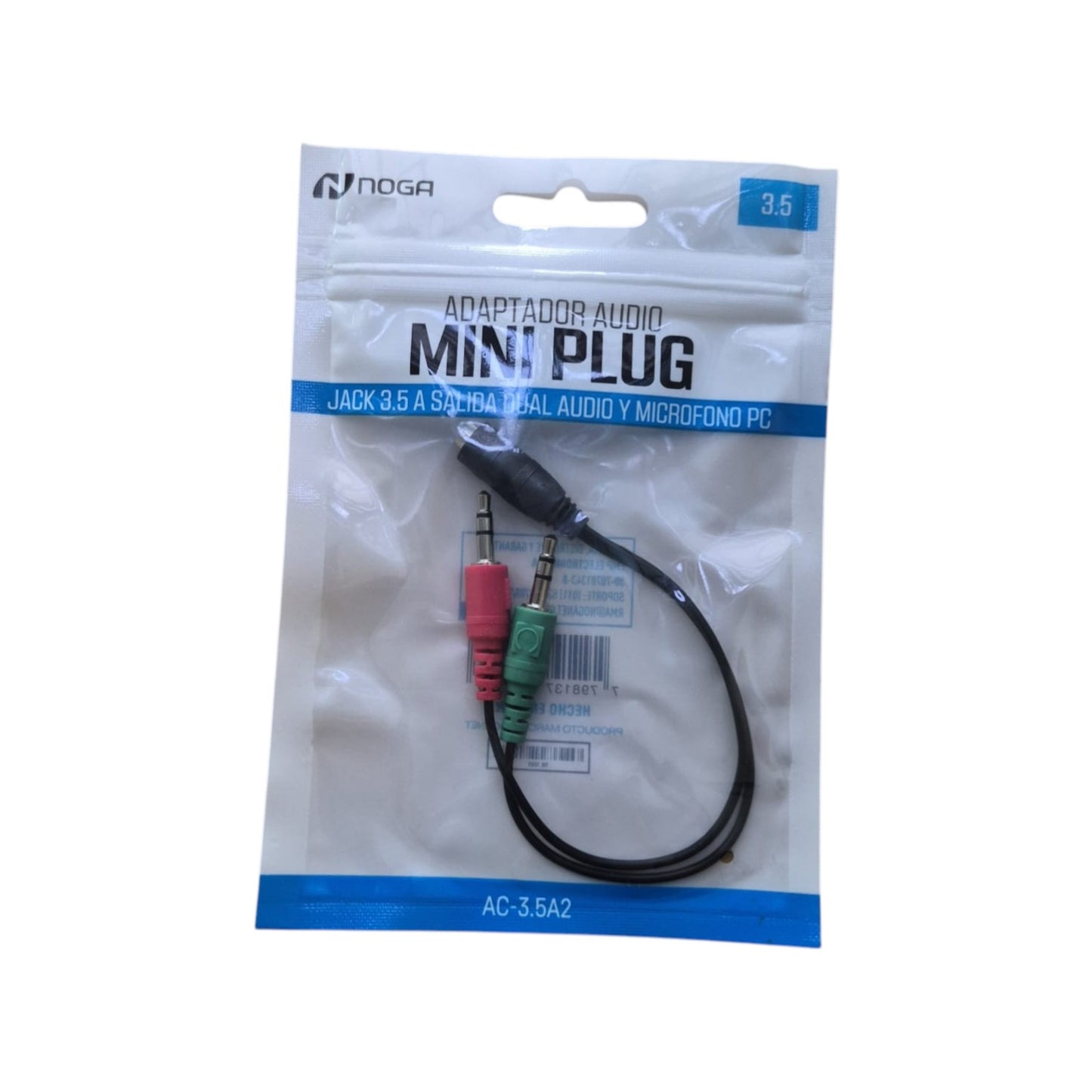 Adaptador Splitter 3.5mm Hembra a 2x 3.5mm Macho NOGA – PS4 a PC