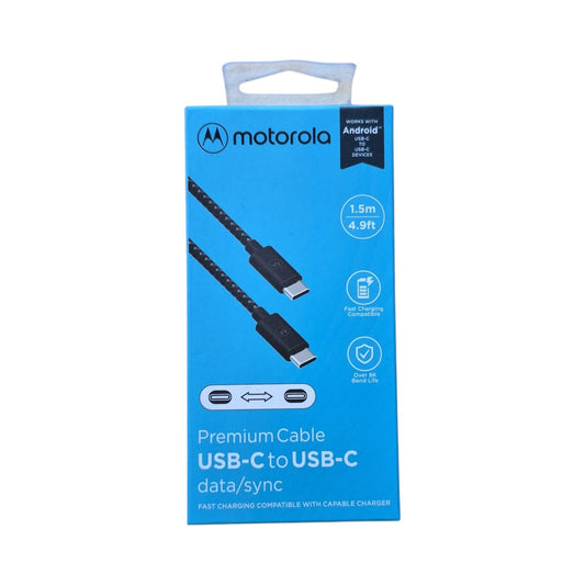 Cable Motorola tipo c a tipo c original reforzado 1.5 Mts