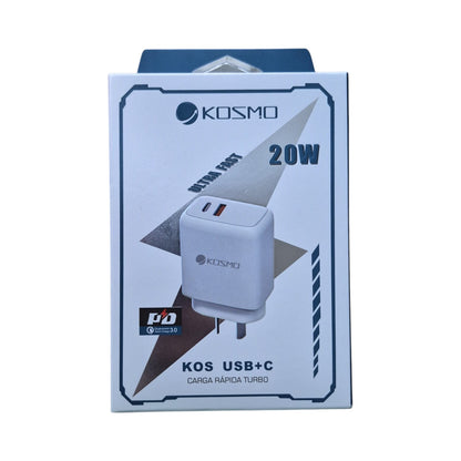 Cargador Kosmo 20W Doble Salida USB-A y USB-C – Solo Módulo