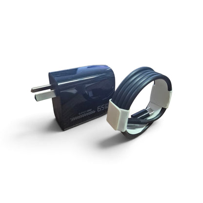 Cargador Time 65W Ultra Rápido USB-C + USB-A con Cable USB-C a USB-C