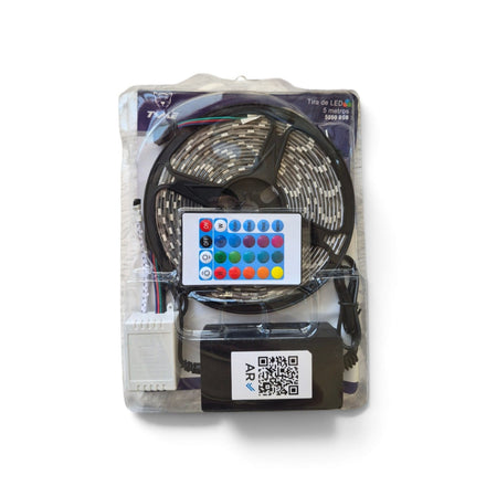 Tira LED RGB Time 5050 5 m con Fuente y Control Remoto