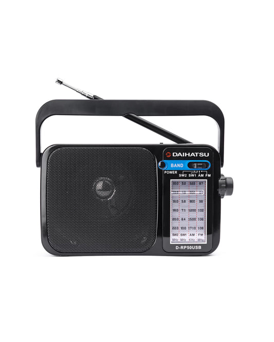 Radio Portátil Daihatsu D-RP50USB Recargable AM/FM con Linterna