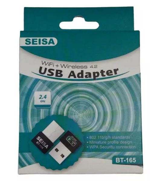 Adaptador USB Bluetooth y WiFi 2 en 1 Seisa