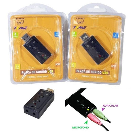 Placa de Sonido USB 7.1 Canales Time - Audio Envolvente