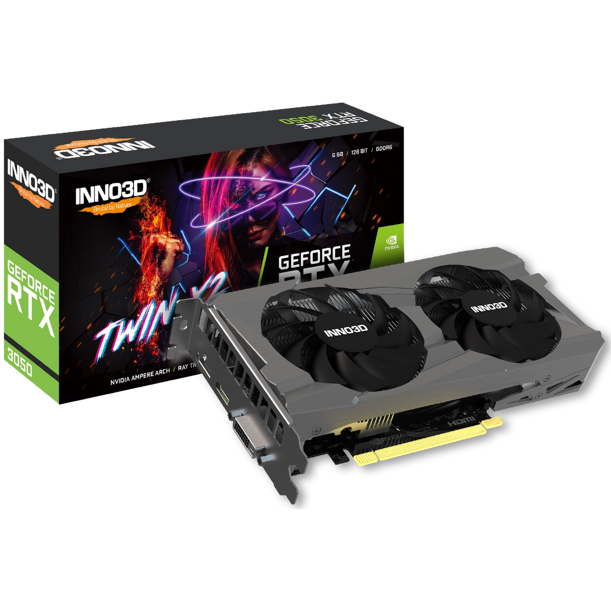 Placa de Video INNO3D NVIDIA Geforce RTX 3050 6GB GDDR6 TWIN X2
