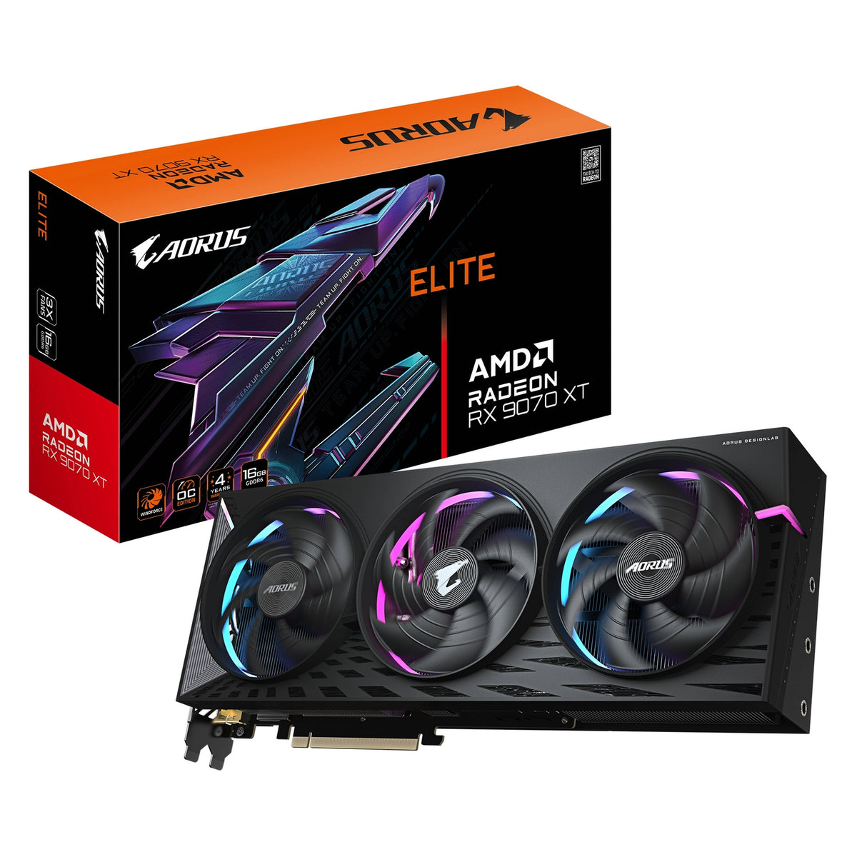 Placa de Video GIGABYTE AMD Radeon RX 9070 XT ELITE 16GB