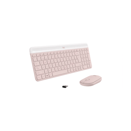 Combo Teclado y Mouse Logitech Inalámbro MK470 Rosa