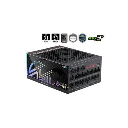 Fuente MSI MPG AI1600TS PCIE5 1600W 80 Plus Titanium Cable USA