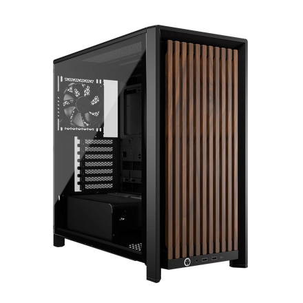 Gabinete CORSAIR FRAME 4000D RS Wood Mid-Tower, Negro / Madera