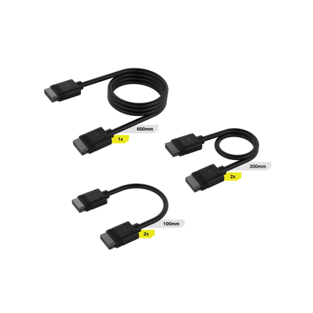 Cable CORSAIR iCUE LINK Kit x5 conector derecho negro
