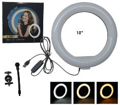 Aro de Luz LED 10 Pulgadas - Iluminación Profesional (Sin Trípode)
